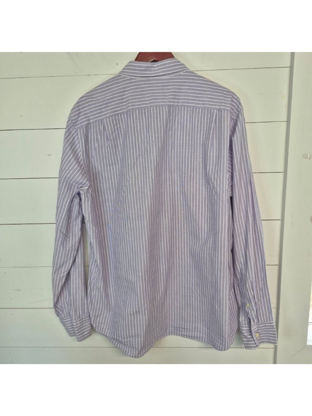 Tailored By J.Crew Men's Purple & White Striped Button-Down Shirt XL 100% Cotton - Picture 7 of 8